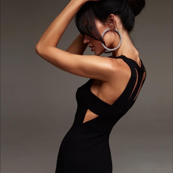 Midi Black Cutout Dress - Picture 1 of 6